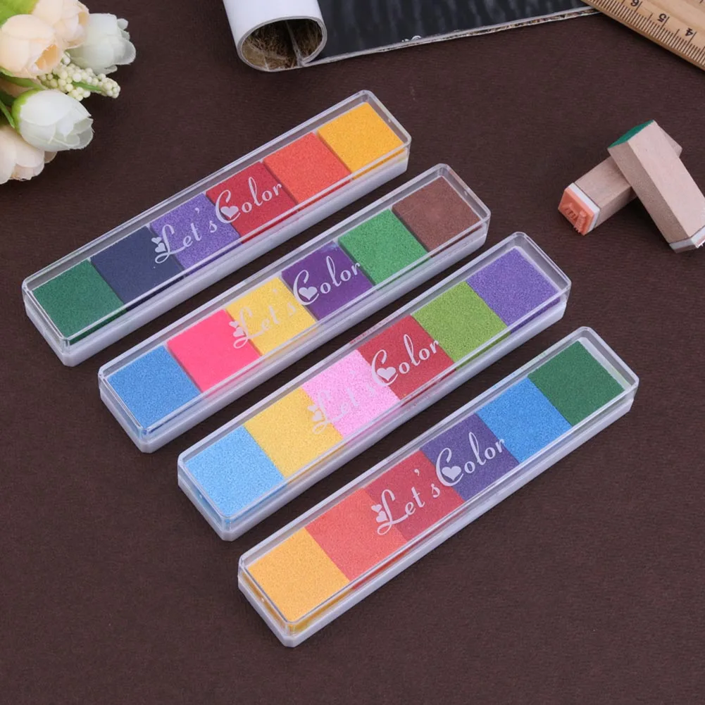 6-kolorowy odcisk palca Inkpad DIY Scrapbooking Ink Pad Stamp Decor