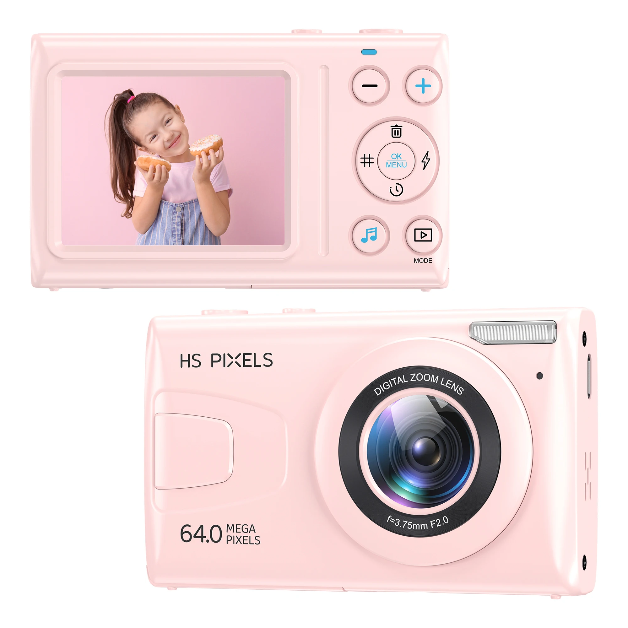 

HD Digital Cameras for Photography 18X Zoom Vlogging Photo Video Camera 4K 64MP YouTube Students Kids CCD Compact Camcorder