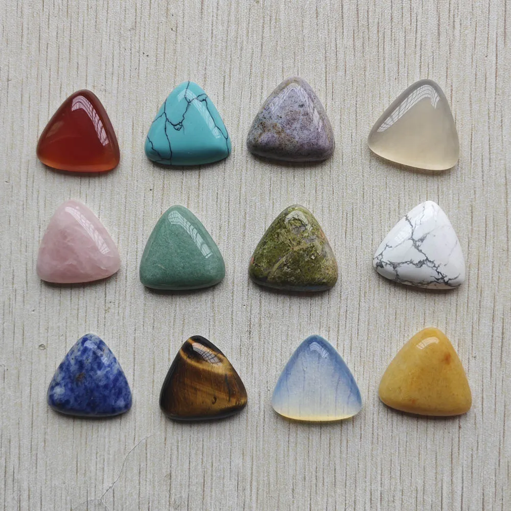 Wholesale 20pcs Fashion Natural Tiger Eye Stone Triangle Shape Cab Cabochon Beads 25mm for DIY Jewelry Making Fast Shipping