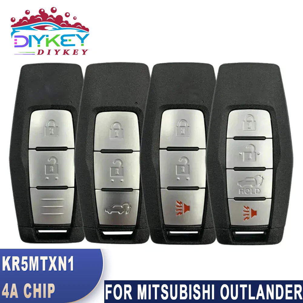 

DIYKEY FCC ID: KR5MTXN1 For Mitsubishi Outlander 2021 2022 2023 4A Chip 433MHz Smart Key Fob 2 / 3 / 4 Button Remote Control