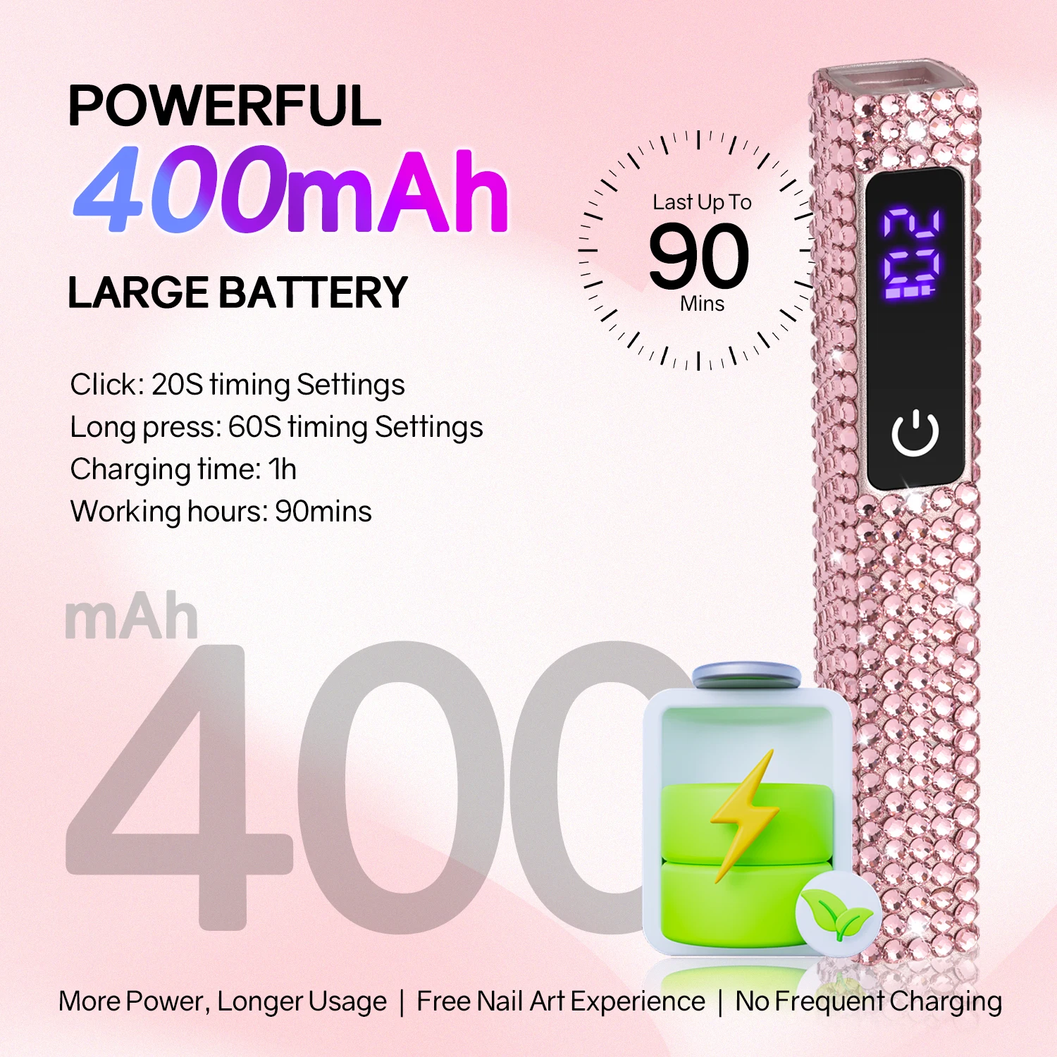 Draagbare mini UV LED-nagellamp voor gelnagels Upgrade handlamp voor manicure met touchscreen voor doe-het-zelf nagelsalons thuis