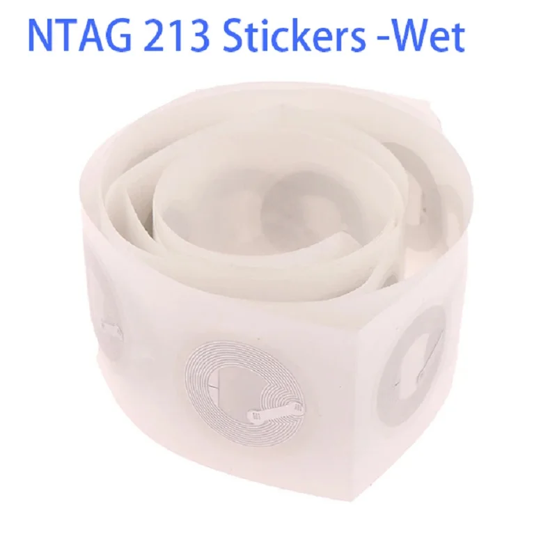 50/100Pc NFC Wet Tags NTAG 213 Stickers Protocol Universal Label RFID Tags Changeable Re-Writtable Round Copy Transparent Label