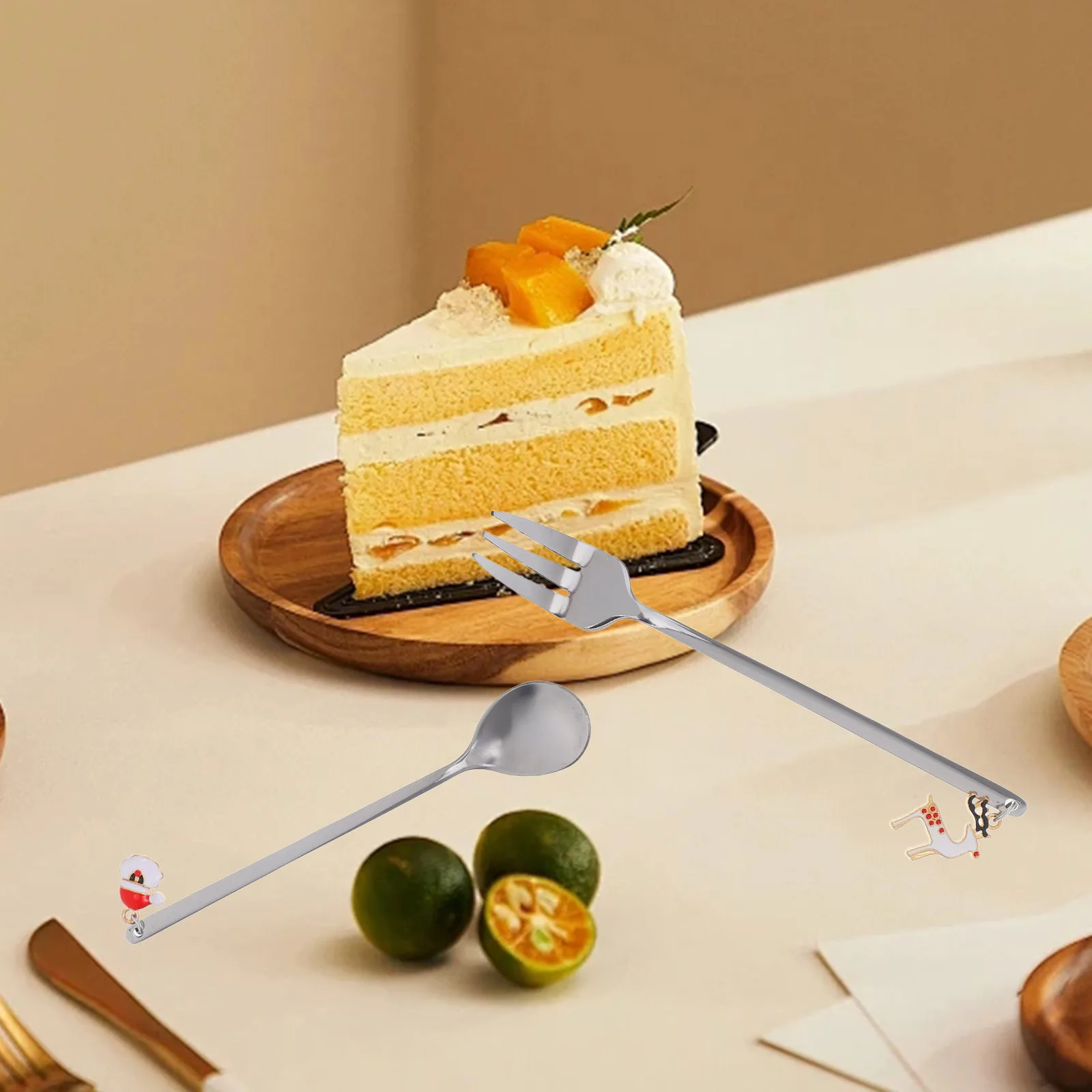 

12 Pcs Stainless Steel Cutlery Set Chirstmas Spoons Decorative Coffee Beverage Dessert Delicate Stirring Fork