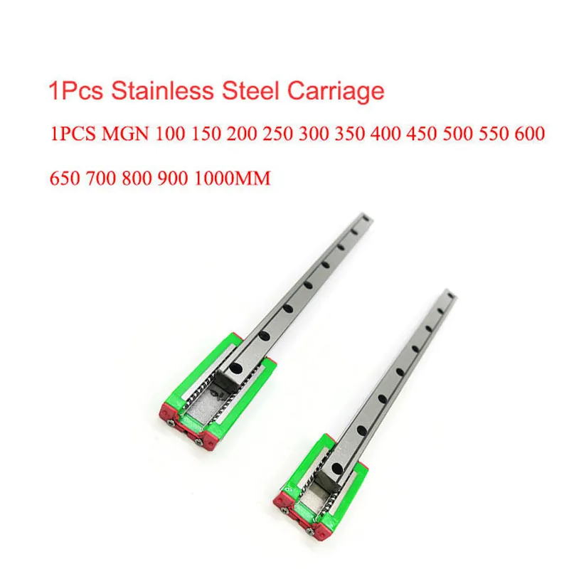 MGN7 MGN12 MGN15 MGN9 300 350 400 450 500 600 800mm Miniature Linear Rail Slide 1Cnc Linear Guide+1 Linear Bearing SS Carriage