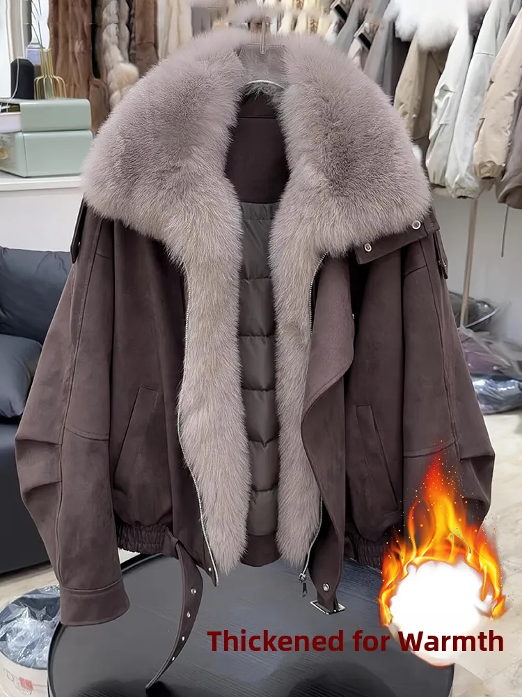 

Winter Thiened Fce Lined Cotton Jaet Streetwear Sle Warm Outerwear Korean Loose Fit Long Sve Zipper Closure Coat