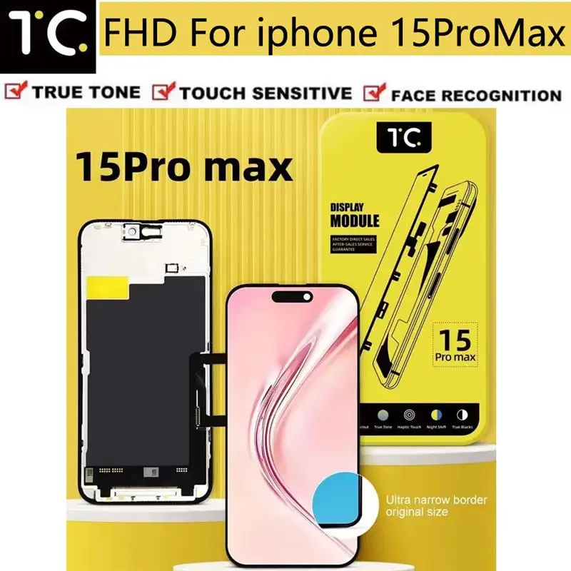 Top TC LCD Screen Assembly For iPhone 14 15 13Pro 14Pro 15Pro Max 15PM High Brightness FHD Display Solves Non-genuine Screen