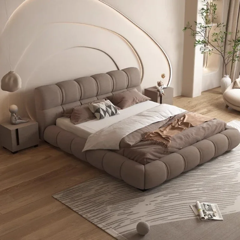 

Современная мебель для спальни Cama, простой кремовый скандинавский роскошный каркас для комнаты, двуспальная кровать, красивая