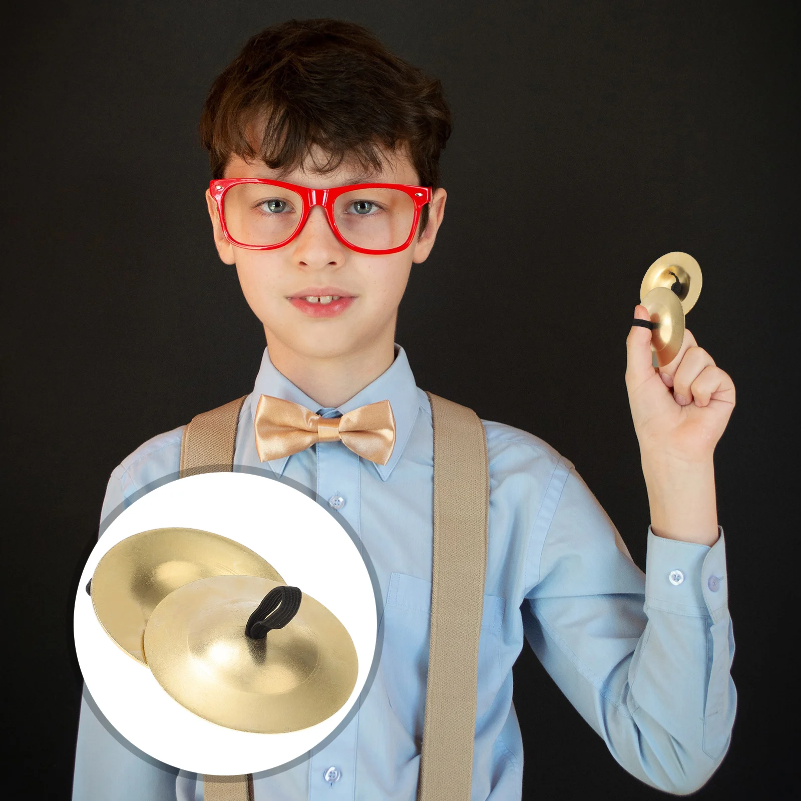 

6pcs Musical Instrumen Copper Finger Cymbals Percussion Cymbals Dancing Props Percussion Instrument (Golden)