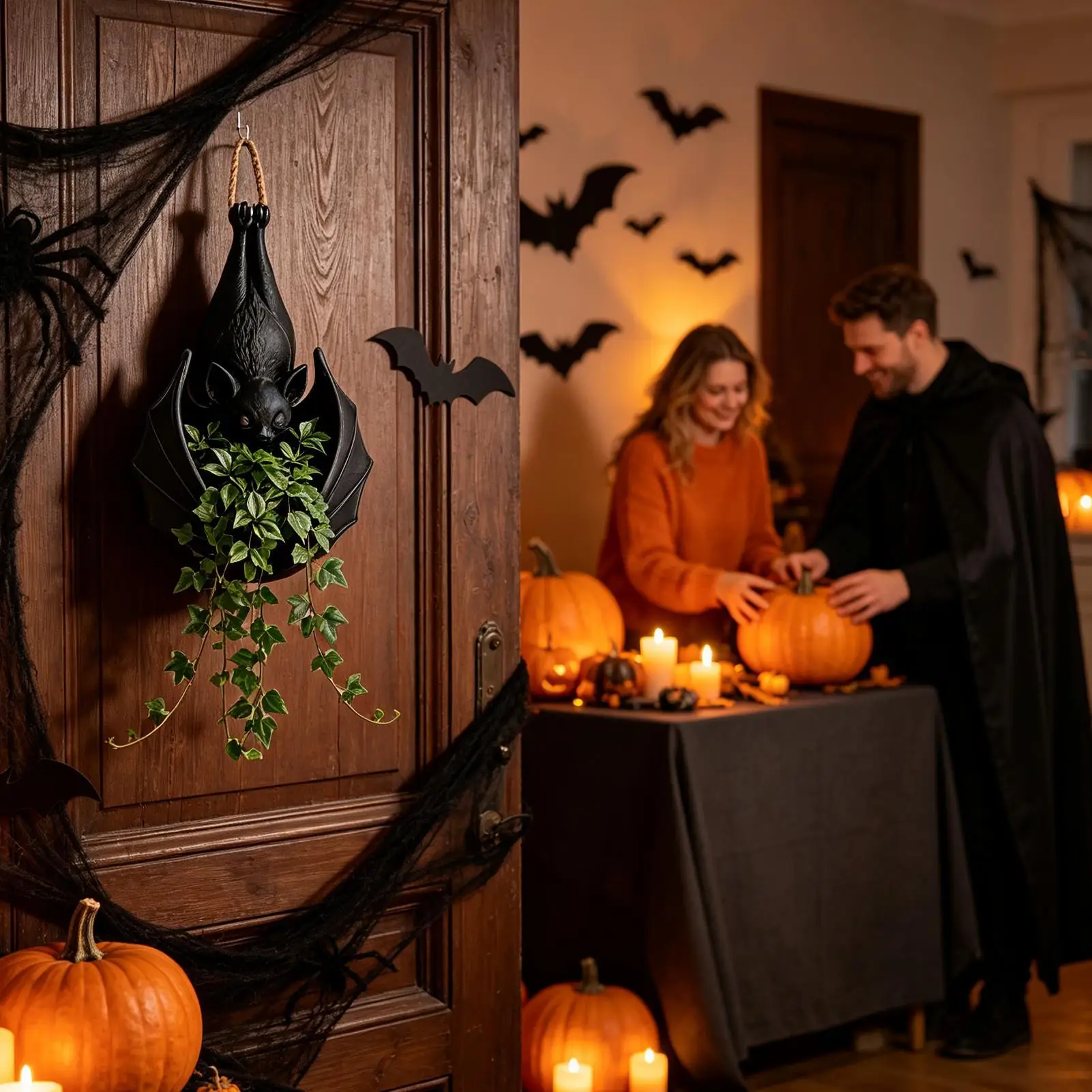 Hangings Bat Plant Pot 3D Printed Spooky Decorative Hanger Holder House Plant Pots Home Decor For Garden Porch Balcony Patio