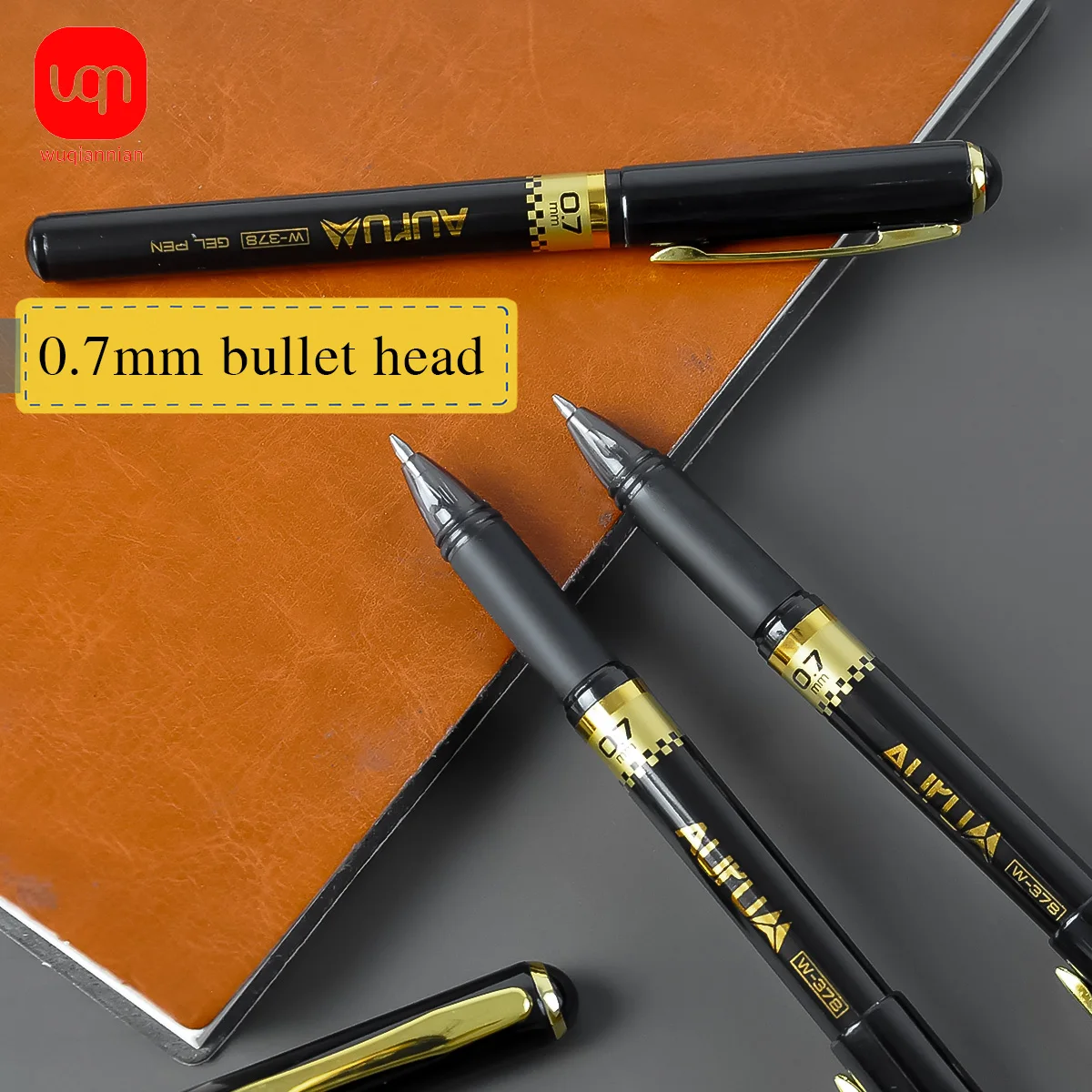 قلم جل أسود عالي الجودة 3/6/12CPS مع طرف 0.7 مم، كتابة سلسة. قلم توقيع بالحبر الأسود مناسب للكتابة والعمل المكتبي #3