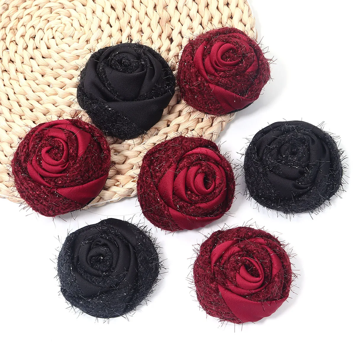 1PCS Bright Silk Fabric Fashion Rose Bud Flower For Rose Fabric  Hair Accessories Clothing Accessories