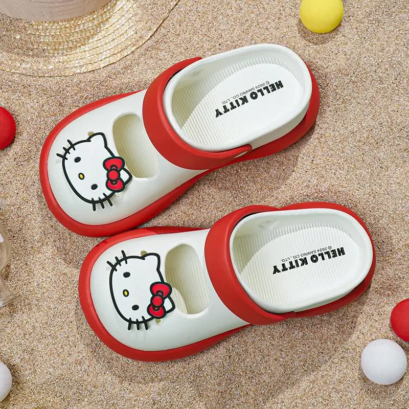 

Детские тапочки Sanrio Hello Kitty, летние сандалии, дышащая удобная обувь из ЭВА на мягкой подошве, студенческая обувь с героями мультфильмов Kawaii, аниме, новый стиль