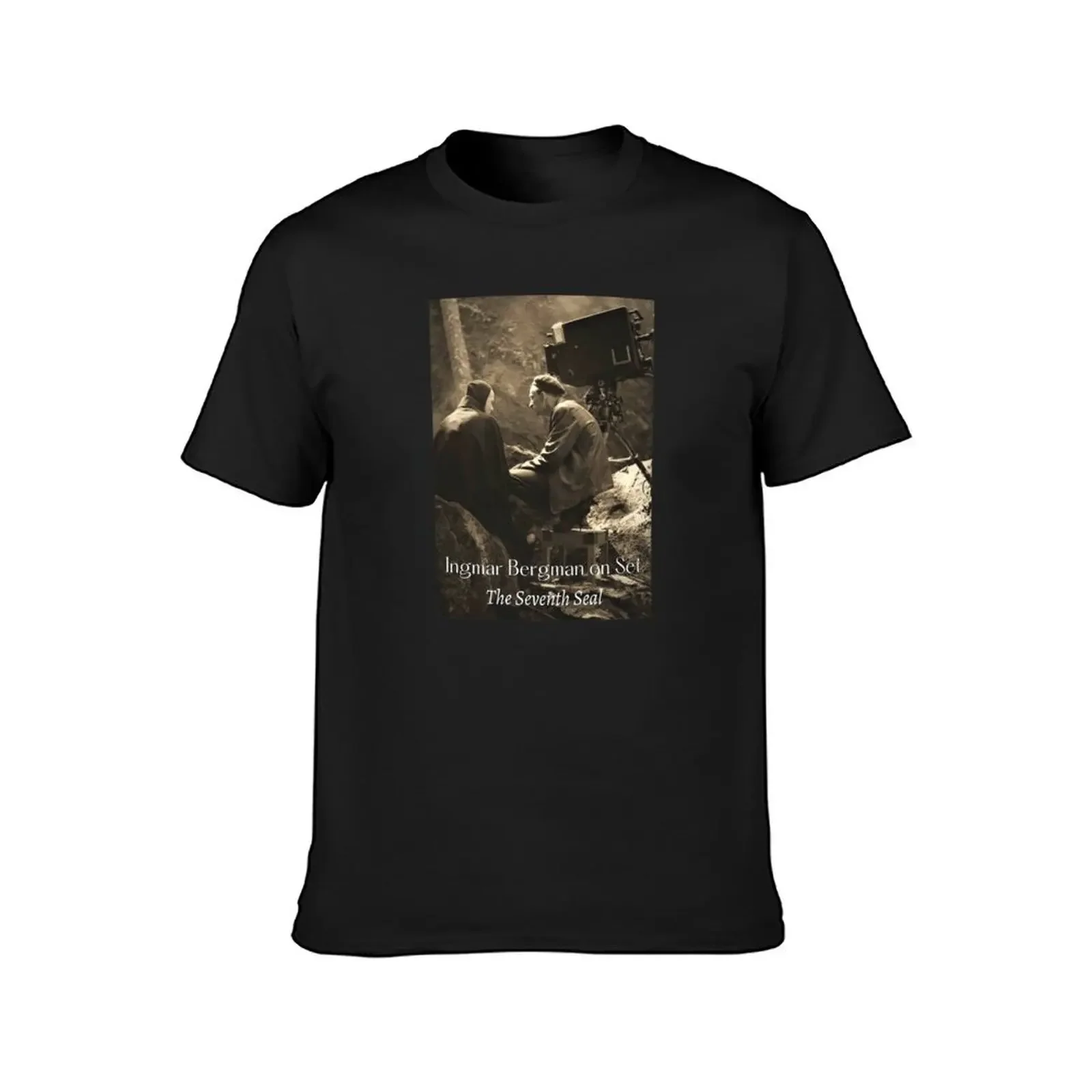 Ingmar Bergman on Set Directing The Seventh Seal T-Shirt funny shirt cotton basketball graphic tees men t shirt