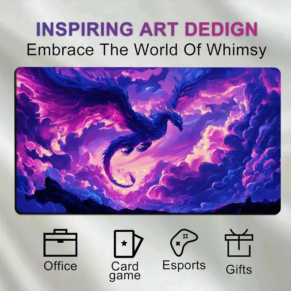 Epic Fantasy Dragon Gaming Mouse Pad Sturdy NonSlip Rubber Base Mystical Flying Dark Dragon alfombrillas para escritorio