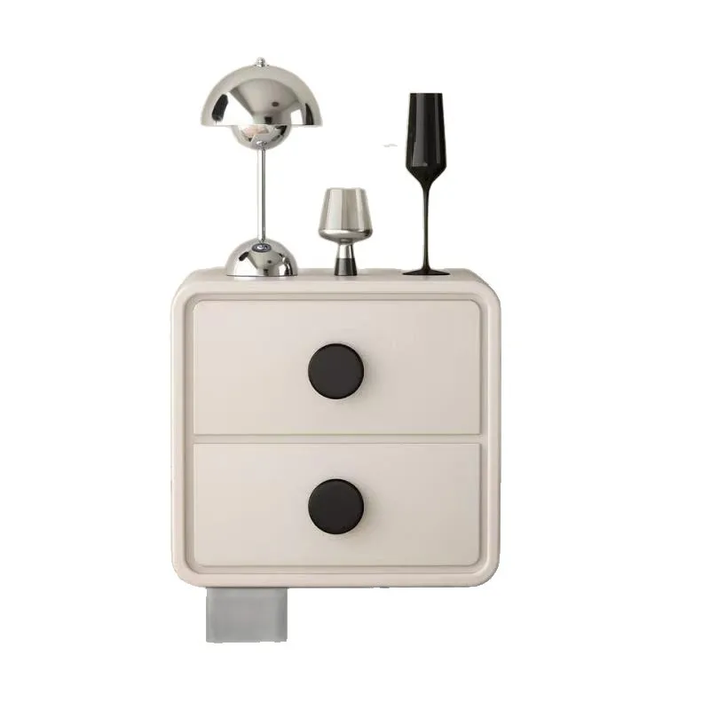 

Solid wood bedside table, simple cream, modern bedroom bedside table