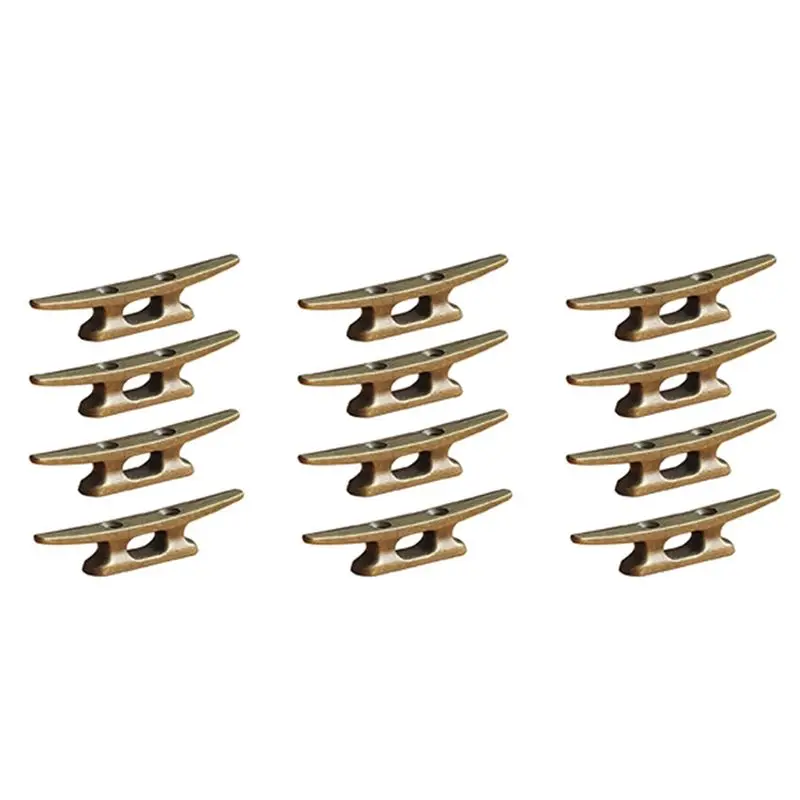 AU28-Boat Dock Cleat 4 Inch For Mooring Boat Bronze Host Cast Iron Suitable For Nautical Beach Lake Maritime Decor,12Pcs