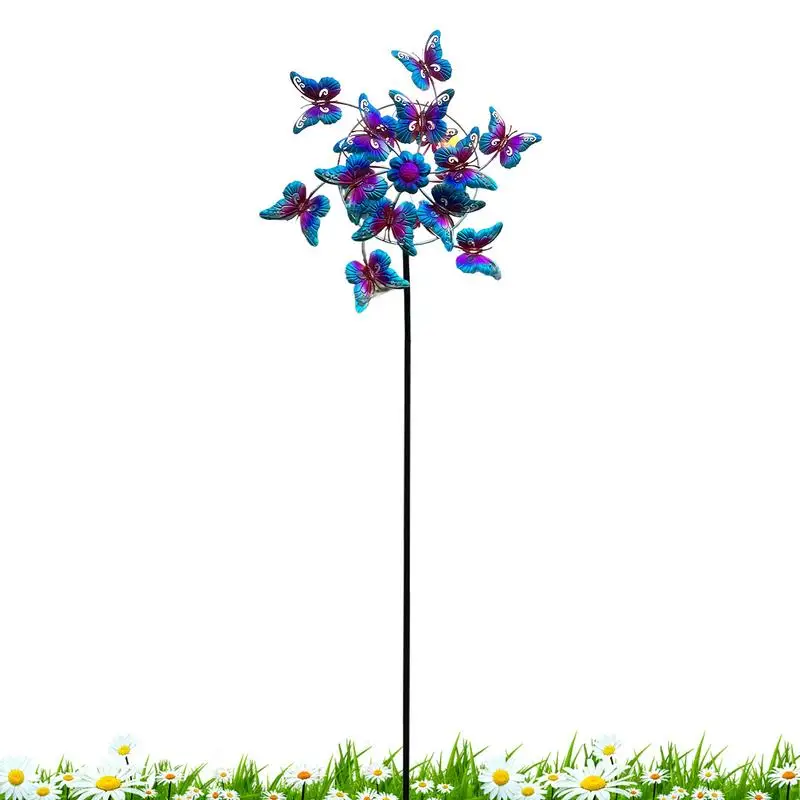 

Wind Spinner Garden Wind Spinners Pinwheel Decor Sculpture Butterfly Design Chimes With Stake For Porch Decorations Landscape
