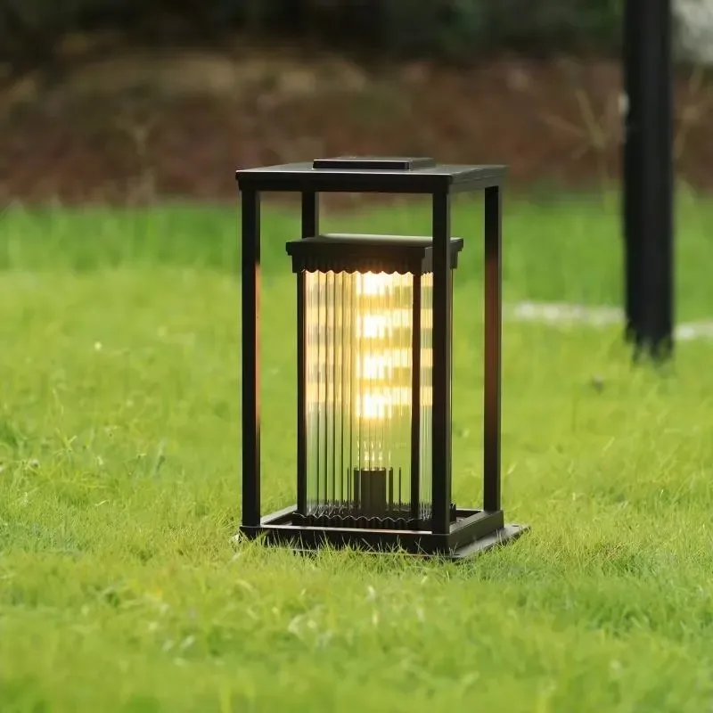 Outdoor Aluminum Garden Lawn Light IP55 Waterproof 18W LED Solar Remote Control 360 Degree Beam Warm White