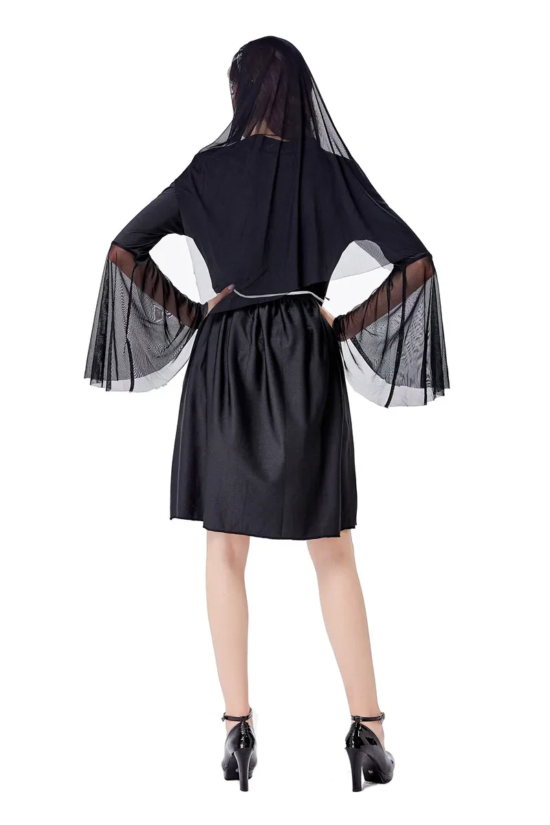 Sexy Vrouwen Nun Kostuum Priester Religieuze Zus Cosplay Outfit Set Voor Volwassen Halloween Fancy Party Dress