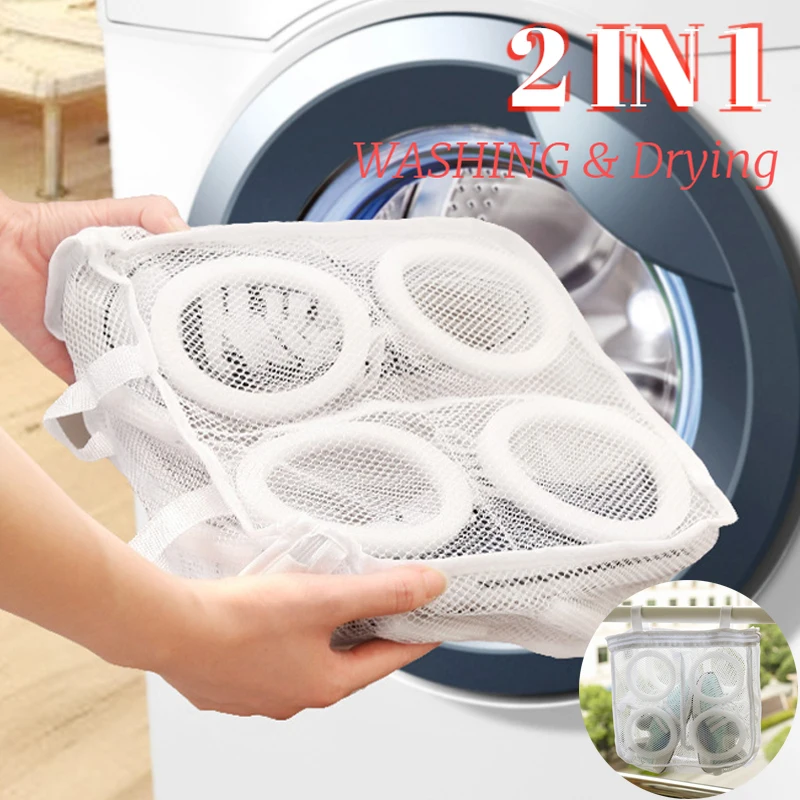 3PCS/Set Mesh Laundry Shoes Bag Travel Shoes Storage Bag Portable Washing Machine Anti-deformation Protective Clothes Organizer