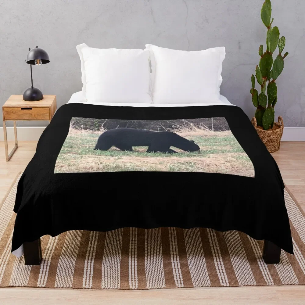 Black bear in Jasper Throw Blanket Flannel Fabric valentine gift ideas Nap Blankets