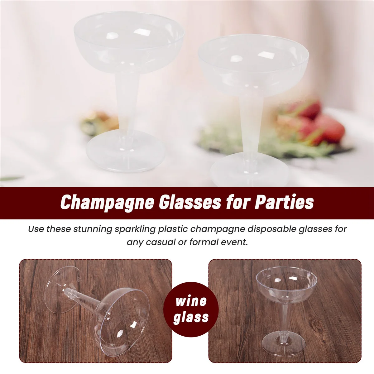 New Plastic Champagne Disposable - 20Pcs Clear Plastic Champagne Glasses for Parties Clear Plastic Cup