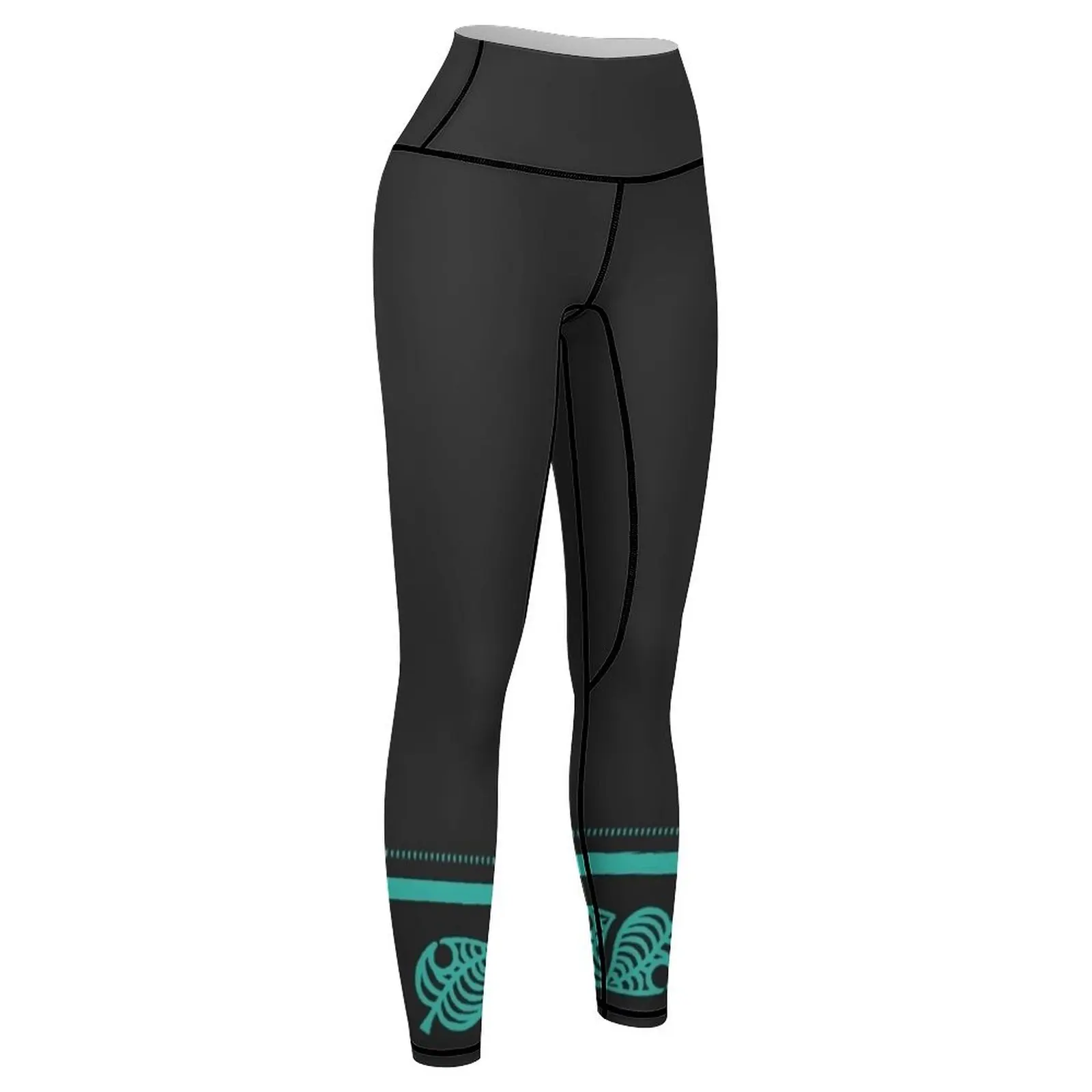 Green Nook Aloha Leaf Logo Hand-drawn Style Leggings sportswear gym sportswear woman gym 2024 Womens Leggings