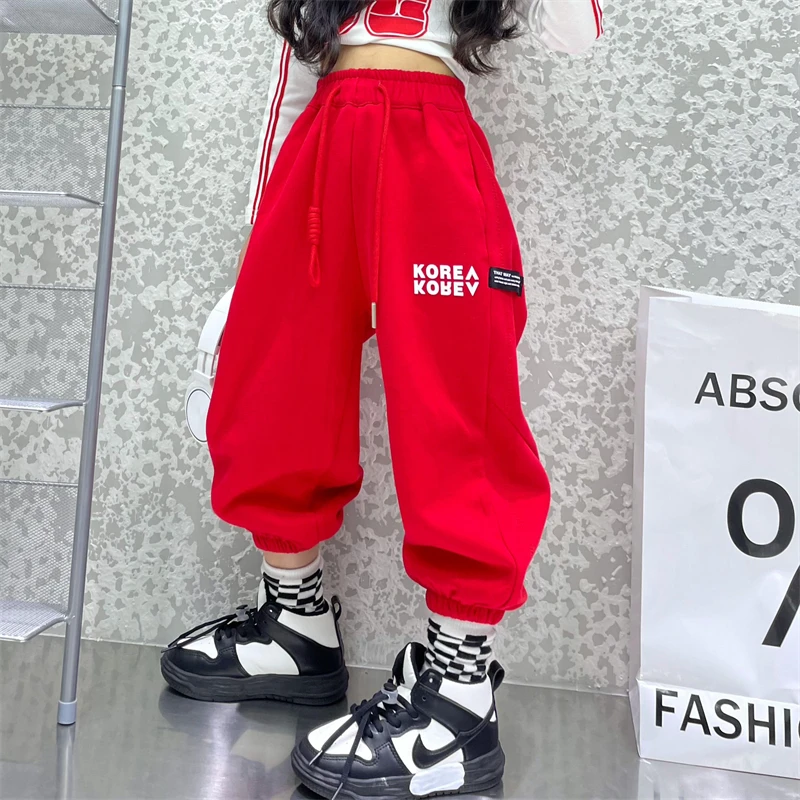 

Girls Sweat Pants High waist Sports Pants Spring 2023 Trendy Children's Clothing Letters casual Pants suit for 4 6 8 10 Yrs girl