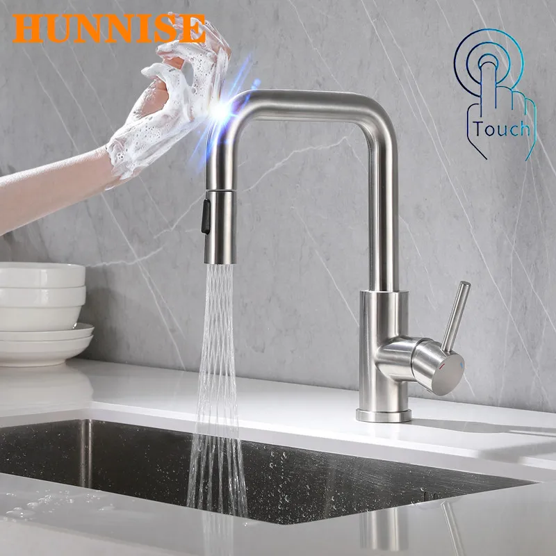 

Newly Touch Kitchen Faucet with Pull Down Hot Cold Kitchen Sink Mixer Tap Seven Model Pull Out Sensor Touch Kitchen Faucets