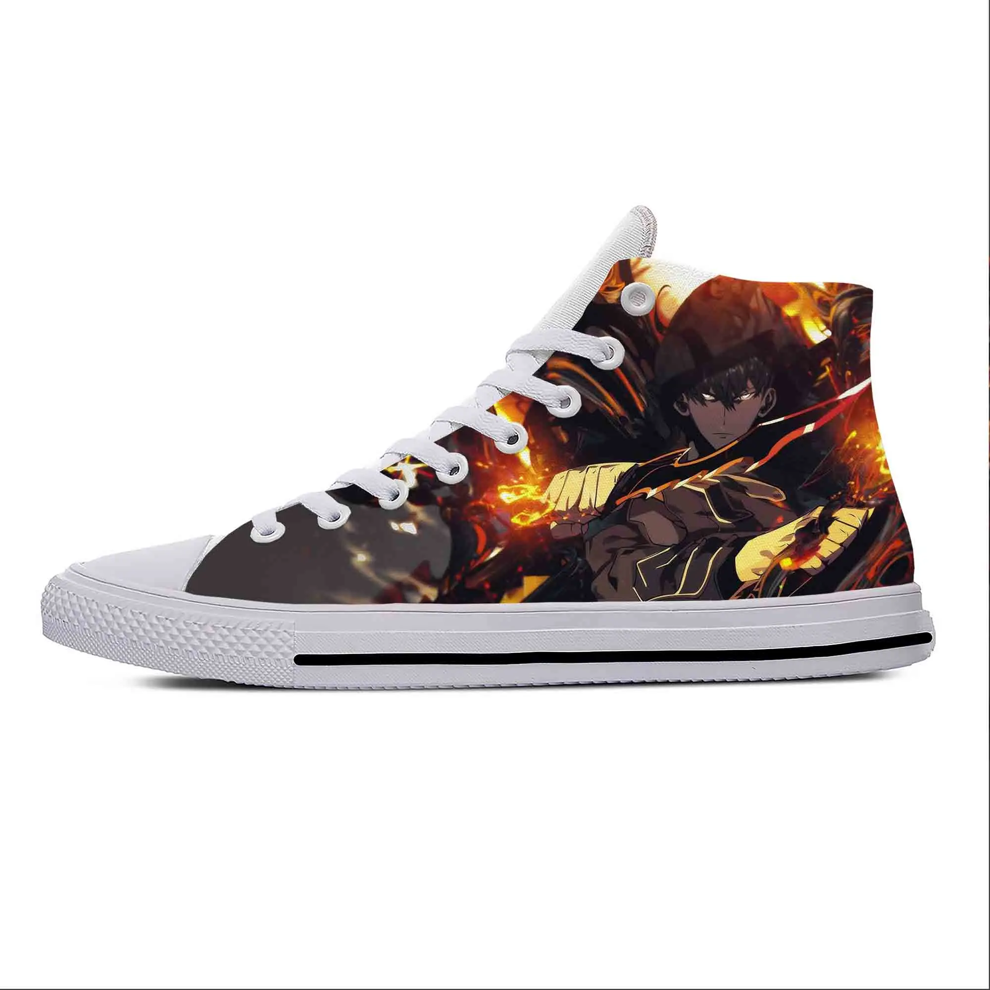 Anime Manga Cartoon Solo Leveling Sung Jin-Woo Casual Shoes High Top Breathable Men Women Sneakers Lightweight Hot Board Shoes