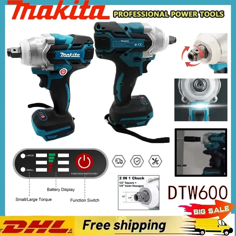

Makita DTW600 Screwdriver Machine Brushless Electric Screwdriver Rechargable Drill Driver Compatible with Makita 18V Battery