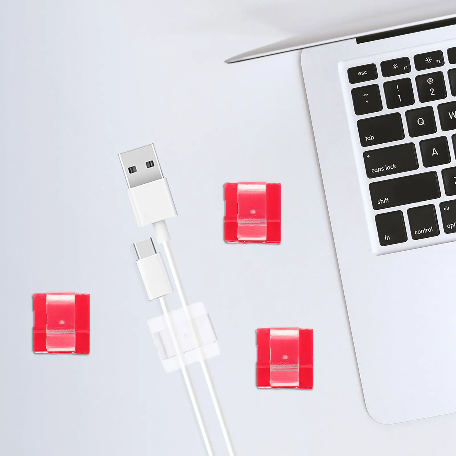 Organizzatore di cavi autoadesivo da 50 pezzi per cavi per cuffie Avvolgicavo in plastica Salvaspazio