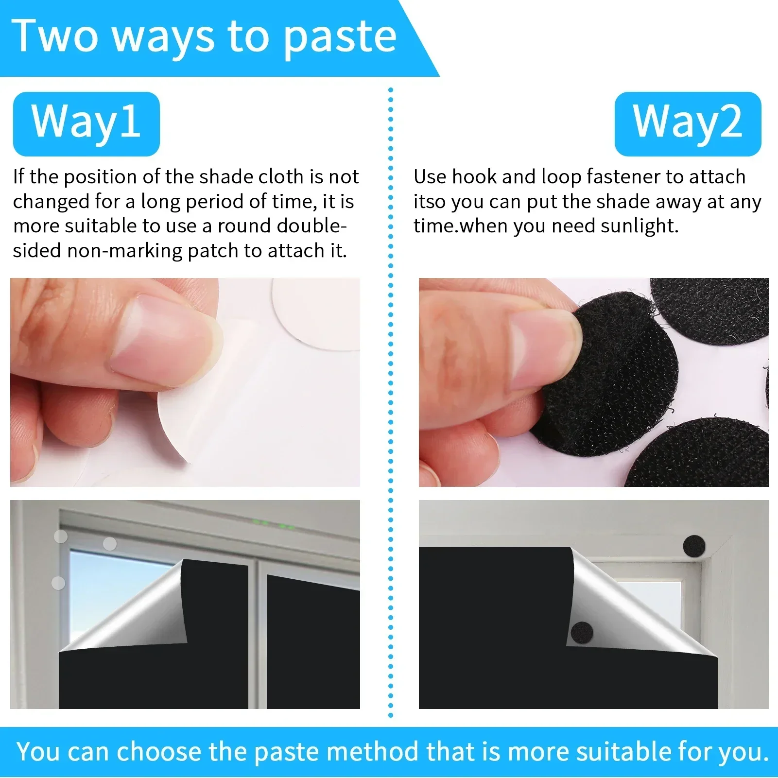 Portable Blackout Curtains Blinds for Windows 100% Window Shades Easy to Cut Fit for Bedroom Baby Room and TV Room