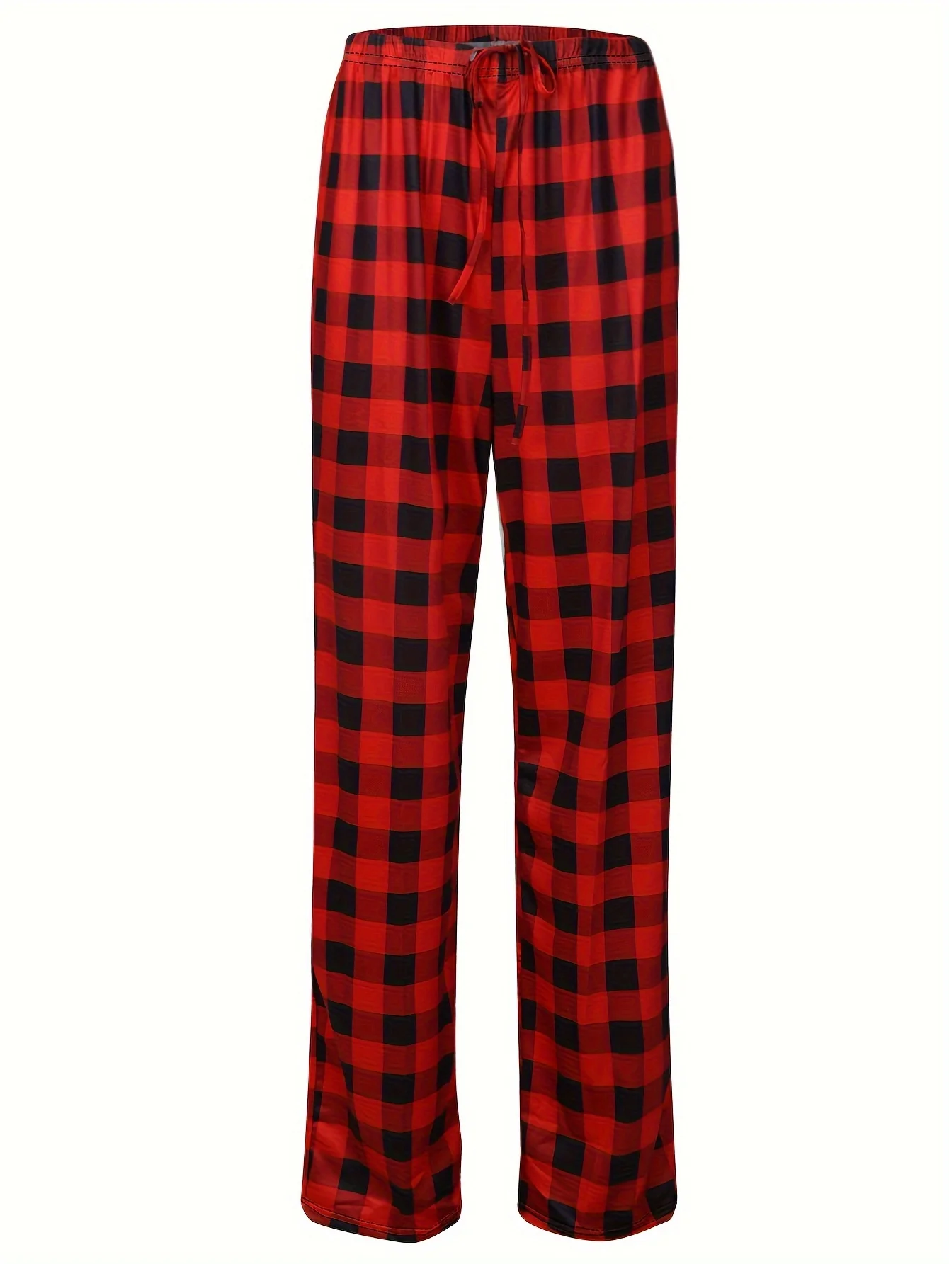 A pair of women\'s spring and summer corset plaid print pants trousers trousers autumn and winter casual pants men\'s home pants