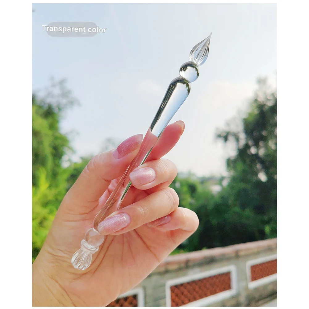 B50B-Shimmer Crystal Glass Dip Pen Handmade Ink Drawing Pen For Journal Sketch DIY Art-Creation