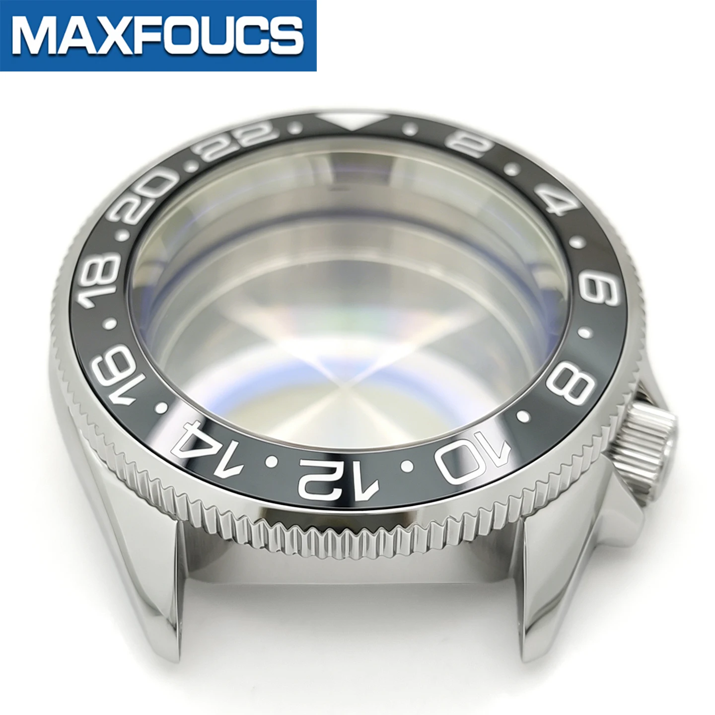 MM300 SKX 3.8 Uhrengehäuse-Set, silberfarben, poliert, passend für NH35/NH36/NH34 MOD-Uhrengehäuse, Teile, Saphirglas-Einsatz, Krone, individuell – Detail 12