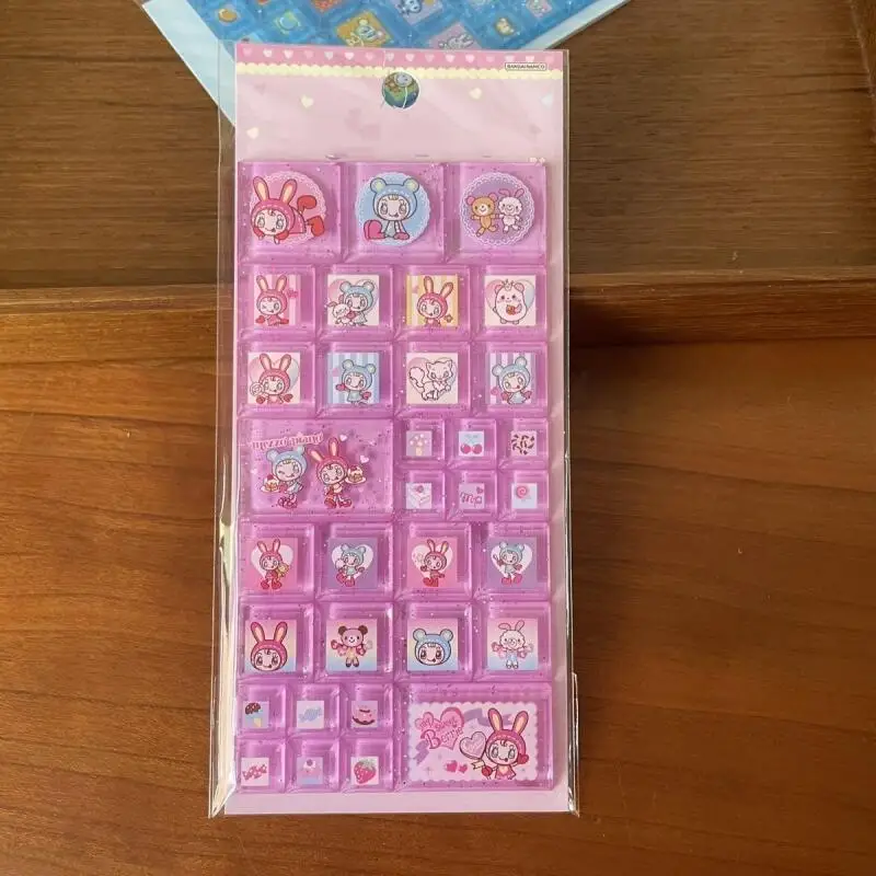 جديد Kawaii ديزني الملاك مربع الطوب ملصق الأزرق والوردي غرامة تألق ملصقات سماعة الهاتف حالة DIY الديكور الإبداعي #4