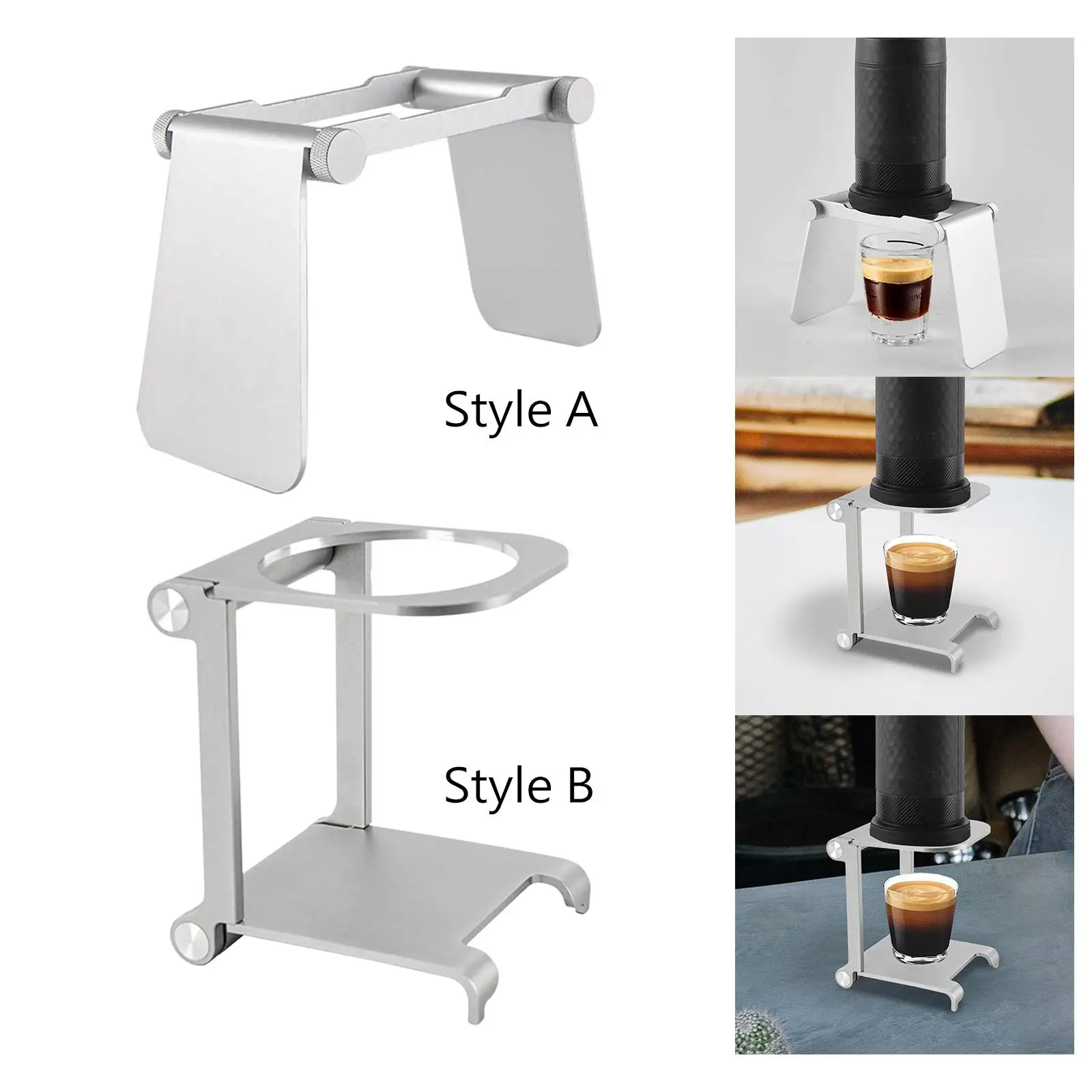 Folding Hand Pressed Coffee Machine Bracket Multifunctional Aluminum Alloy Drip Stand for Outdoor Coffee Brewing