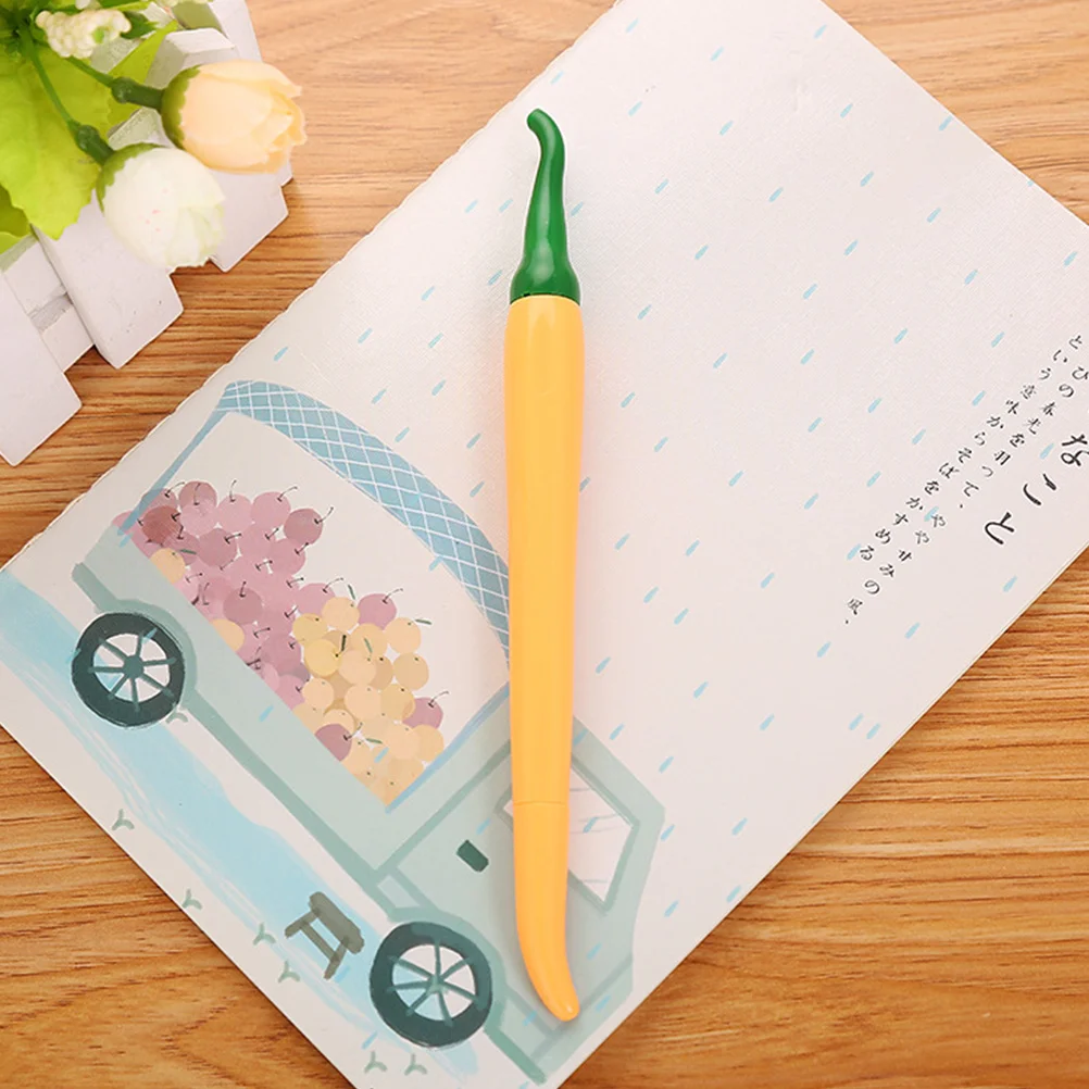 5 قطع من أقلام الجل بتصميم الفلفل الحار، حبر ممتاز، كتابة سلسة، نمط كرتوني لطيف، لوازم مدرسية للأطفال، مجموعة أدوات مكتبية مفضلة