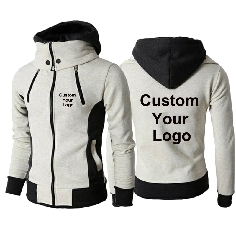 New Fashion Men\'s  Winter Custom Your Logo  Jacket Hoodies Long Sleeve Outdoor Sportswear Male Hoodie Jacket