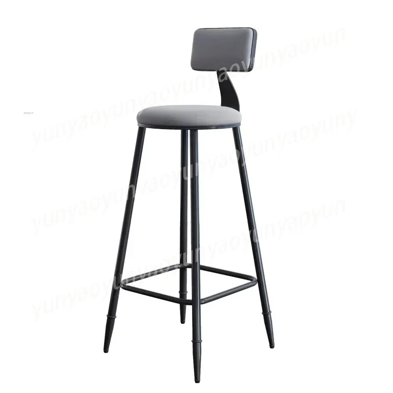 

Стул-барный из массива дерева с железной рамой и спинкой, обтянутый гладкой замшевой тканью, стильное решение для дома, бара, паба, ресторана