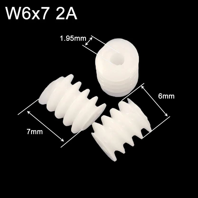 

6*7 Worm Gear 2A Module 0.5M Plastic Helical Gears DIY Model Toy Accessories 6x7mm 100pcs/lot