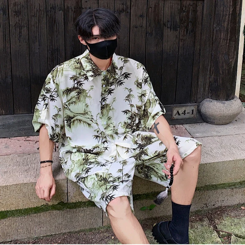 

shirts+shorts 2026 Summer Men's Fashion Trend Loose Comfortable Breathable men High Quality Short Sleeve Shorts casual Suit