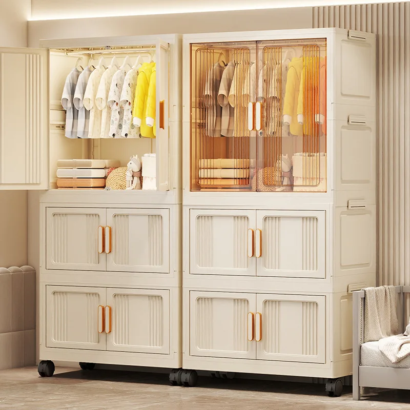 

HYS folding storage cabinet wardrobe clothes wardrobe plastic simple storage locker
