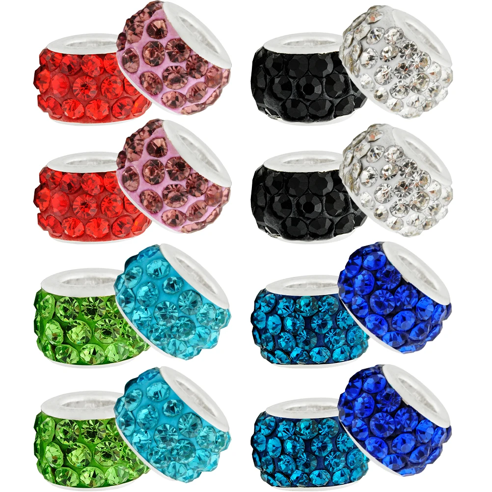 200Pcs Sparkling Beads Rhinestone Loose Crystal Spacer Beads For DIY Bracelets Necklaces For Jewelry Fashion Making Beads NEW