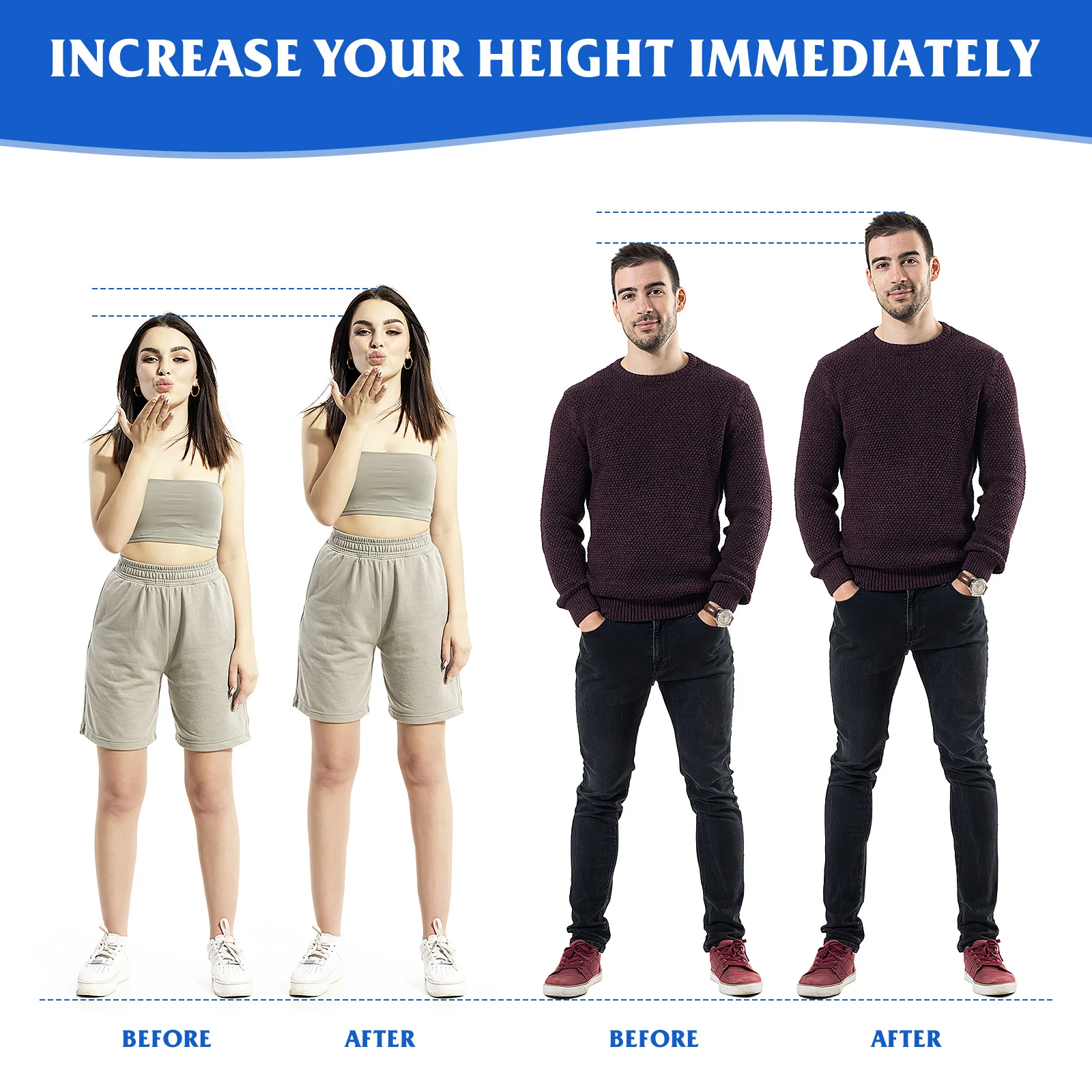 

Increase Insoles 3.5Cm Shoe Lifts For Men Women Breathable Taller Pad Height Increase Insole Foot Care Tool