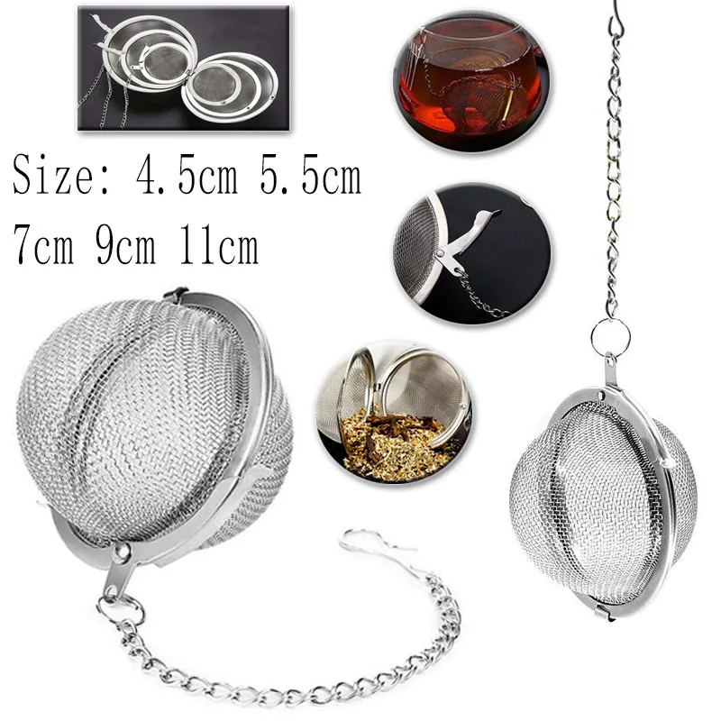 1-5 Pcs Stainless Steel Tea Infuser Ball Fine Mesh Locking Strainer Sphere for Loose Leaf Tea Herbs, Spices - Kitchen Accessores