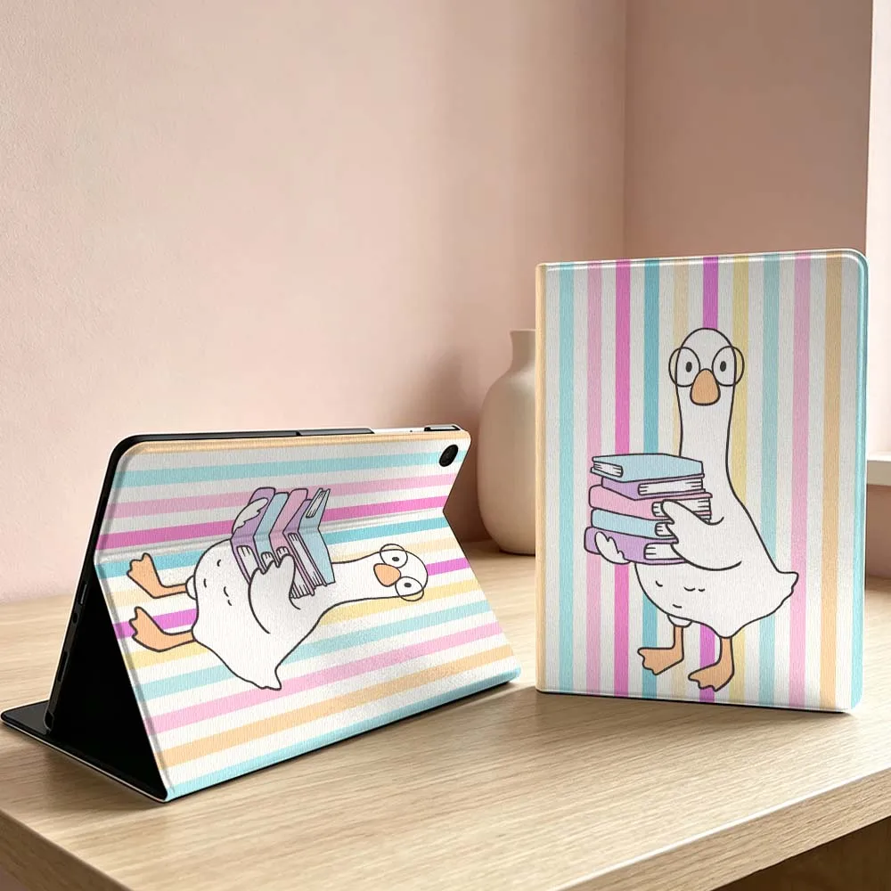Art Duck Book Pattern Soft For Samsung Galaxy Tab S11 S10 S9 S8 S7 S6 A11 A9 A8 Ultra Lite FE Plus Inch Tablet Case