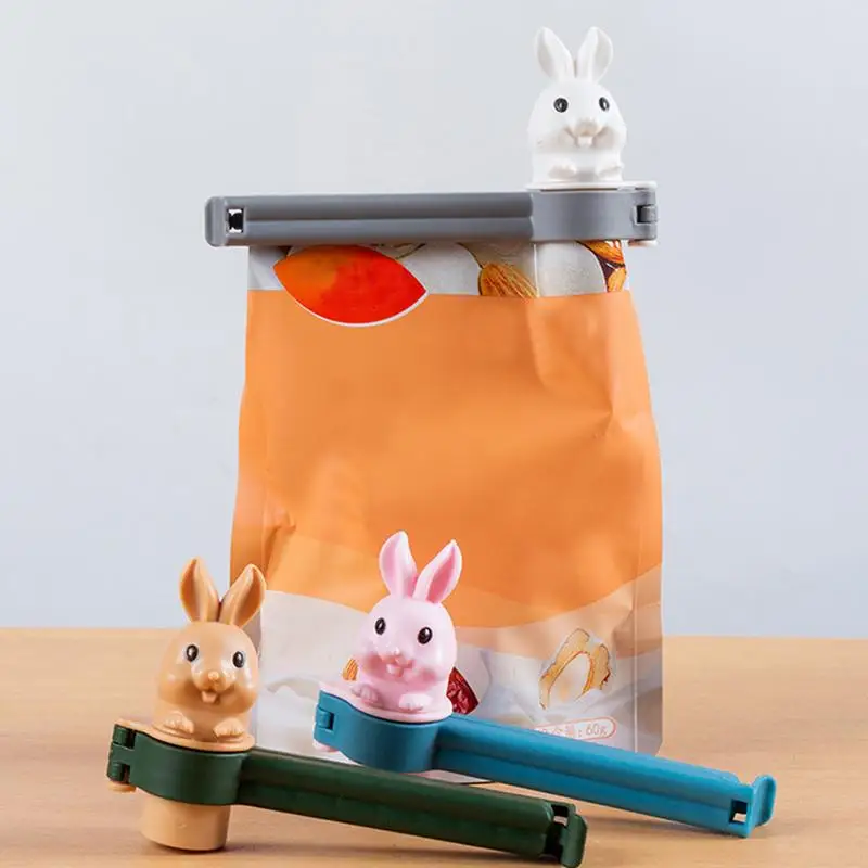 Food Sealing Clips Food Kitchen Clips Bunny Design With Pour Spout Snack Bag Closures Food Storage Bag Clips For Snacks Coffee