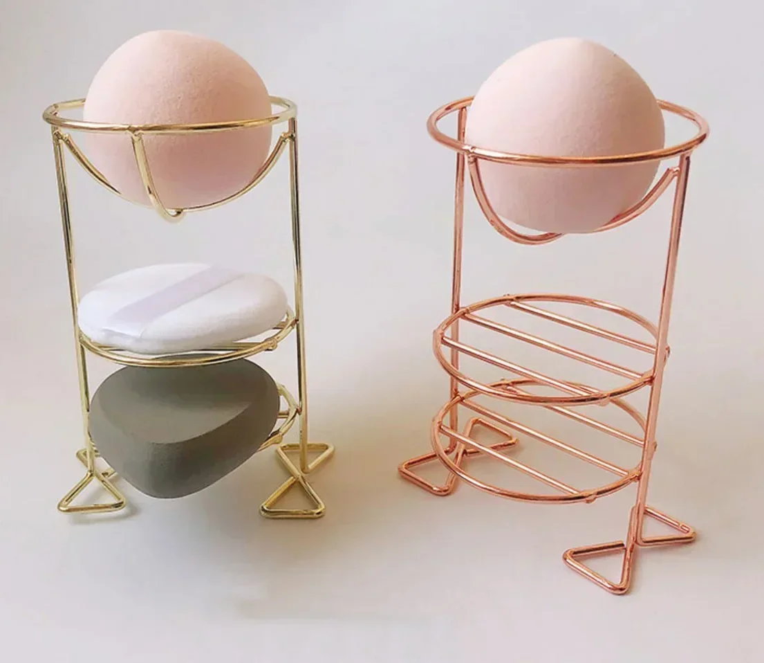 1Pc Metalen Beugel Make-up Bladerdeeg Rack Cosmetische Houder Blender Display Stand Legering Drogen Power Make Up Spons Gereedschap